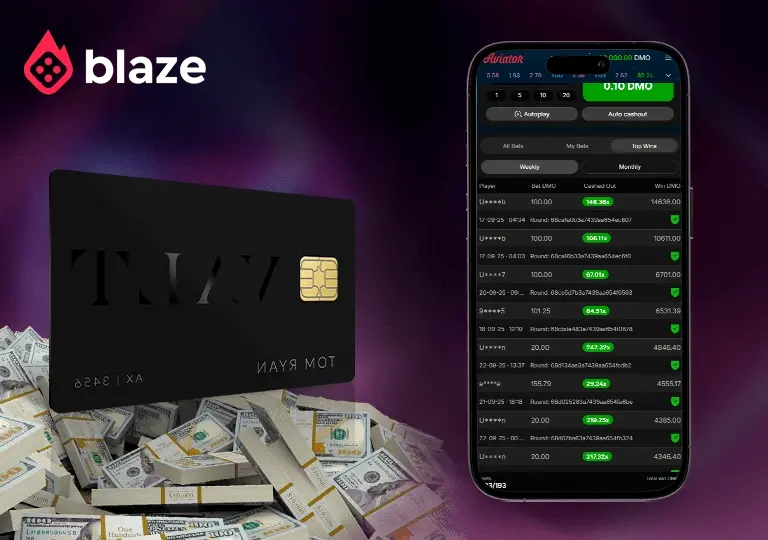blaze aviator pagamentos